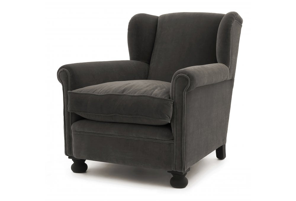 Old Boot Sofas Bookworm Armchair Vintage Velvet Onyx