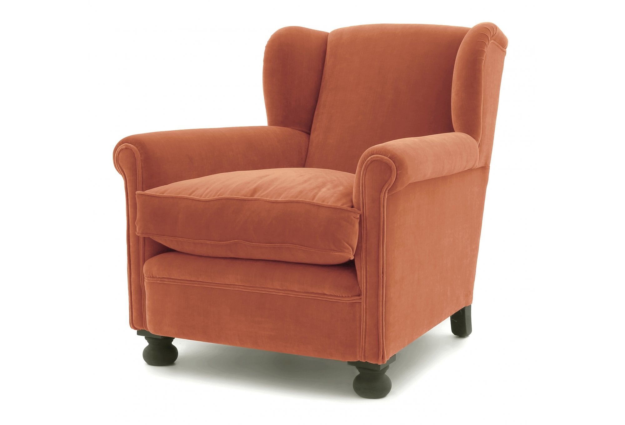 Old Boot Sofas Bookworm Armchair Vintage Velvet Rose Clay