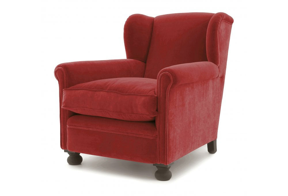 Old Boot Sofas Bookworm Armchair Vintage Velvet Scarlet