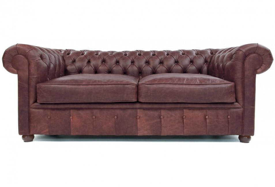 Old Boot Sofas Chester Sofa Hobnail Leather Conker