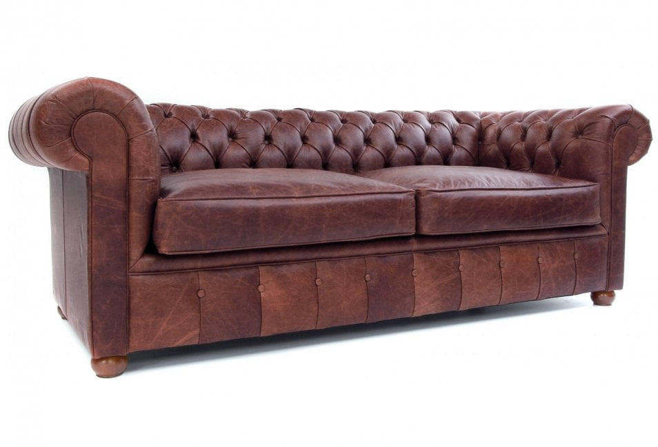 Old Boot Sofas Chester Sofa Hobnail Leather Conker