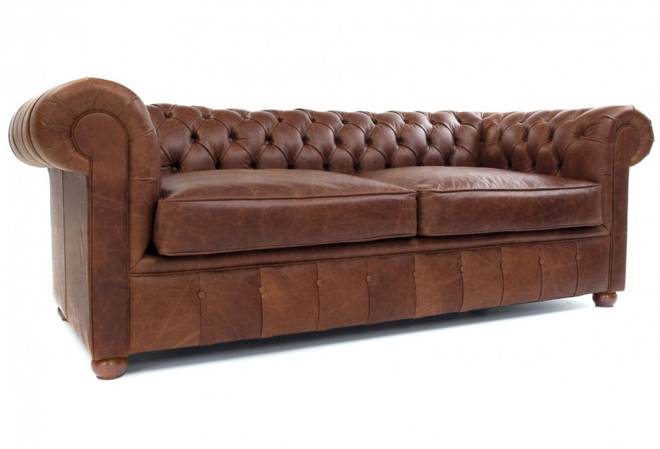 Old Boot Sofas Chester Sofa Hobnail Leather Mocca