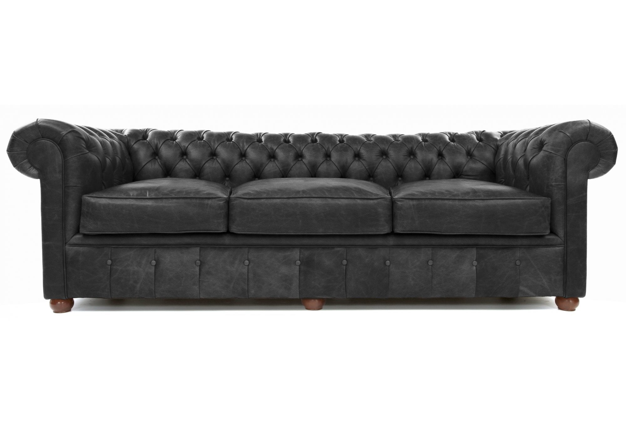Old Boot Sofas Chester Sofa Hobnail Leather Graphite