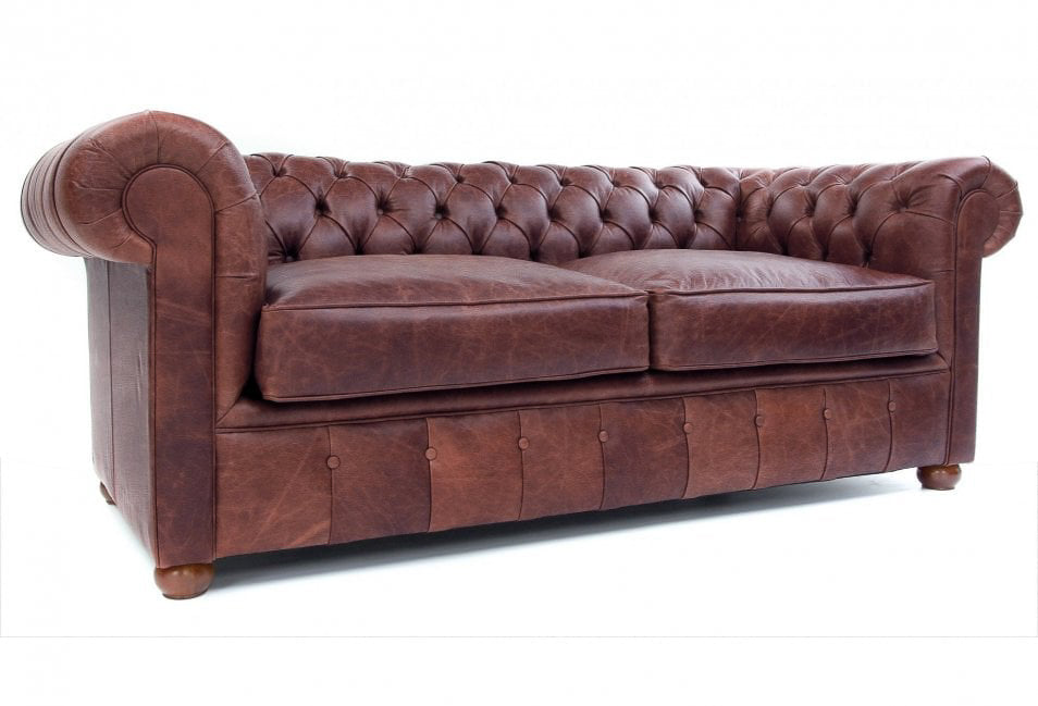 Old Boot Sofas Chester Sofa Hobnail Leather Conker
