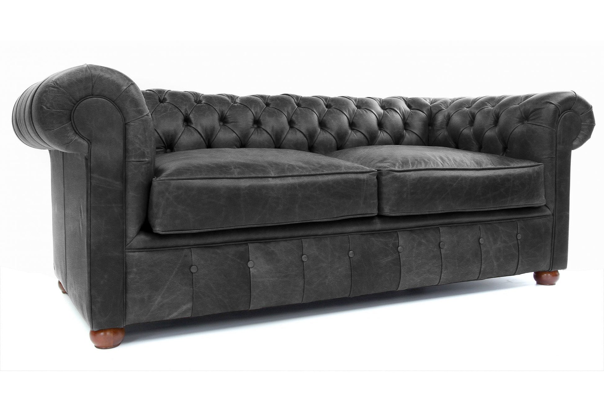 Old Boot Sofas Chester Sofa Hobnail Leather Graphite
