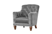 Old Boot Sofas Cubby Armchair in Aged Velvet Ash