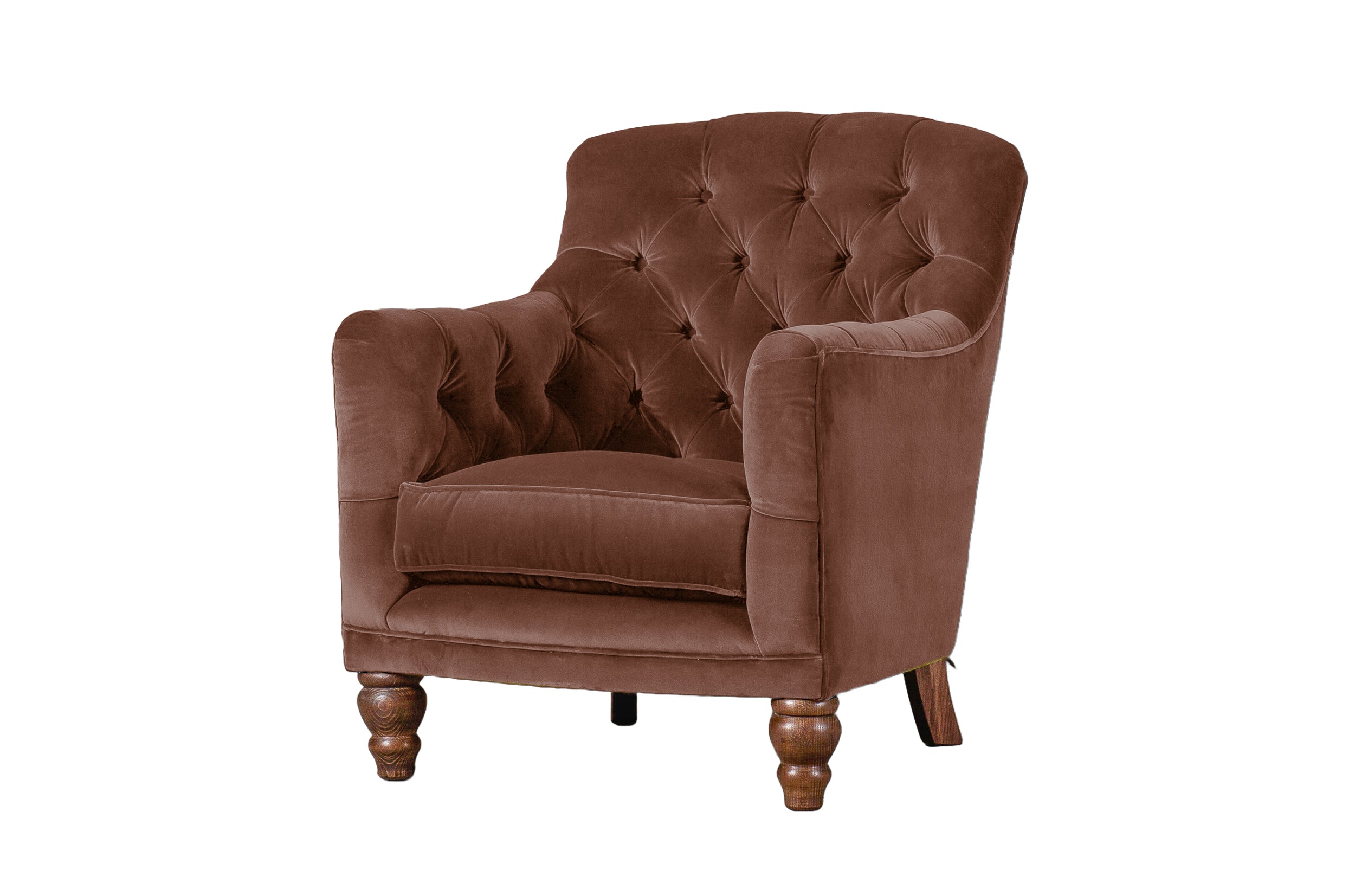 Old Boot Sofas Cubby Armchair Aged Velvet Rust