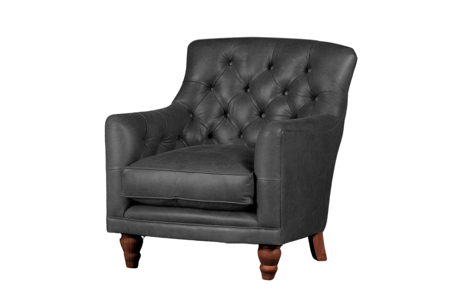 Old Boot Sofas Cubby Armchair Hobnail Leather Graphite