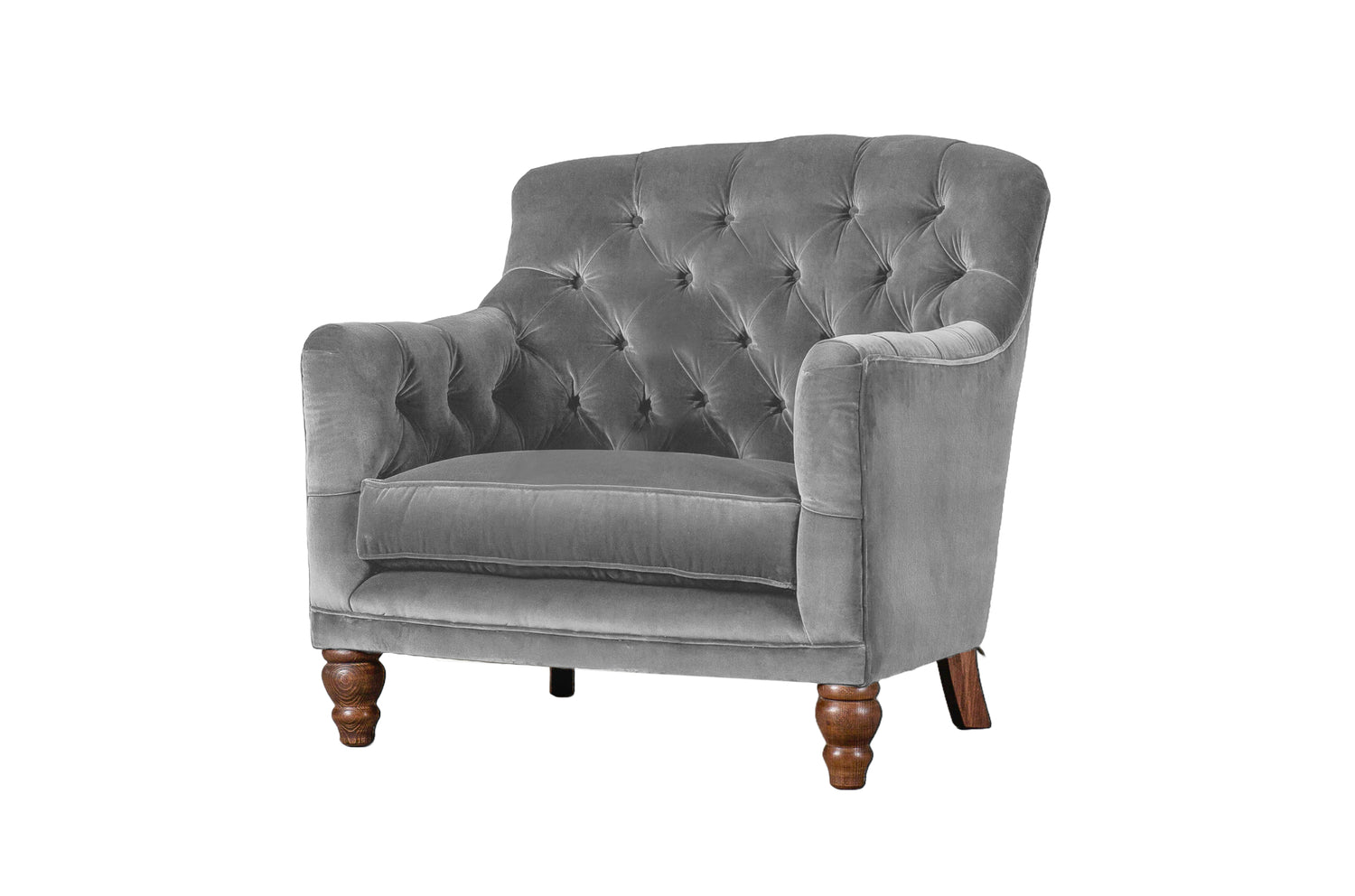 Old Boot Sofas Cubby Armchair Aged Velvet Ash