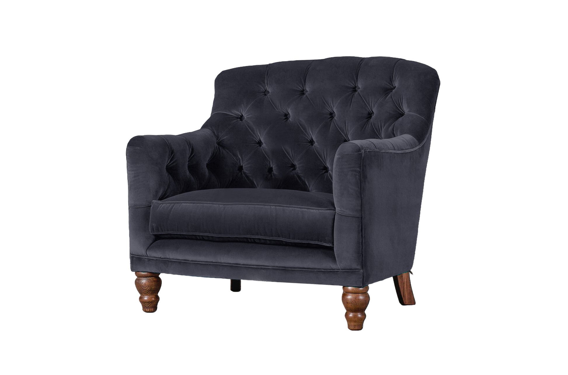 Old Boot Sofas Cubby Armchair Aged Velvet Indigo