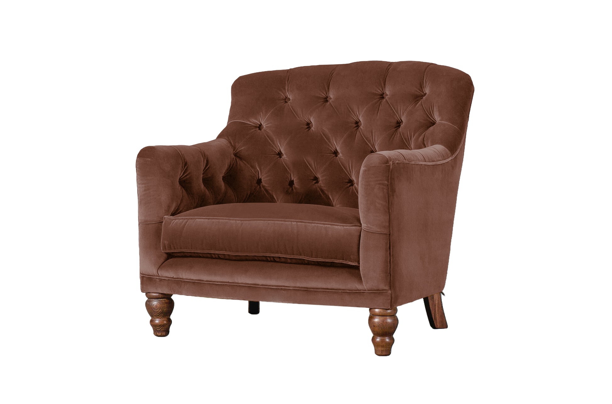 Old Boot Sofas Cubby Armchair Aged Velvet Rust