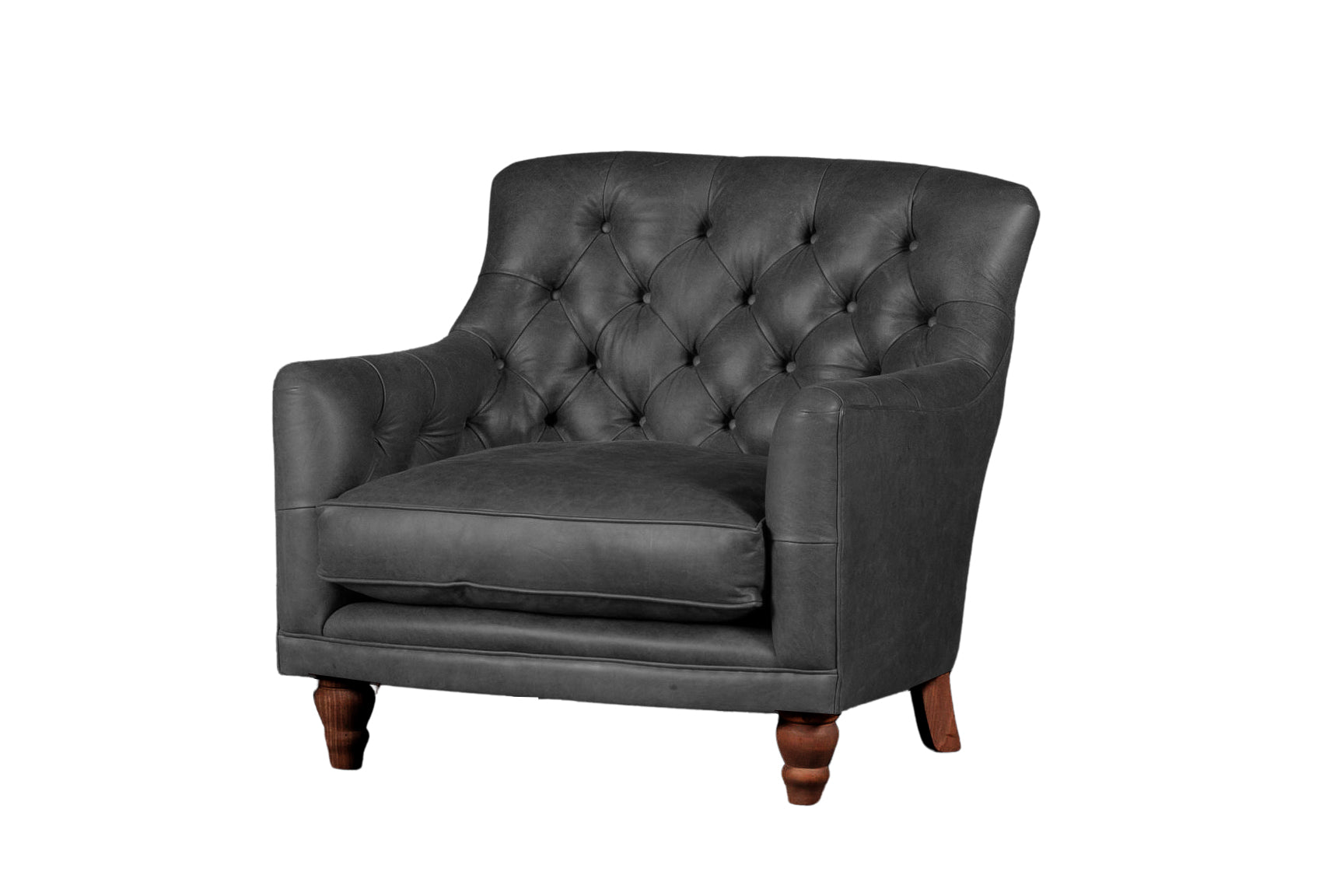Old Boot Sofas Cubby Armchair Hobnail Leather Graphite
