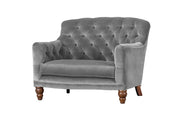 Old Boot Sofas Cubby Love Seat in Aged Velvet Ash