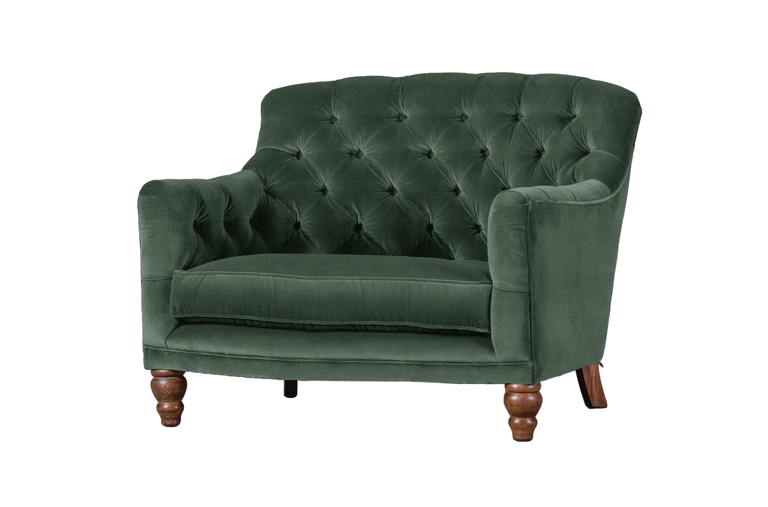 Old Boot Sofas Cubby Love Seat Aged Velvet Emerald