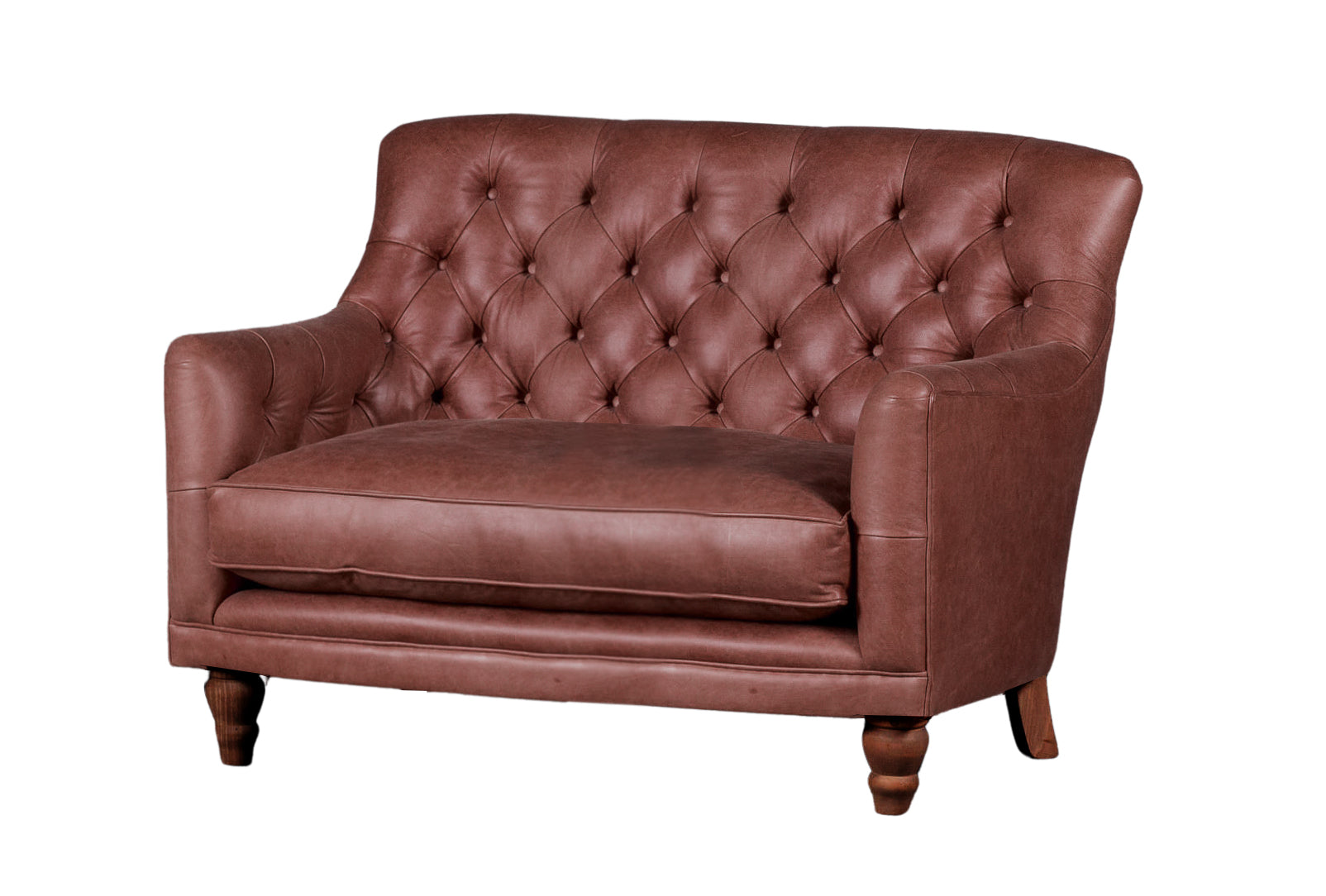 Old Boot Sofas Cubby Love Seat Hobnail Leather Conker