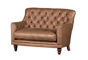 Old Boot Sofas Cubby Love Seat in Hobnail Leather Lush