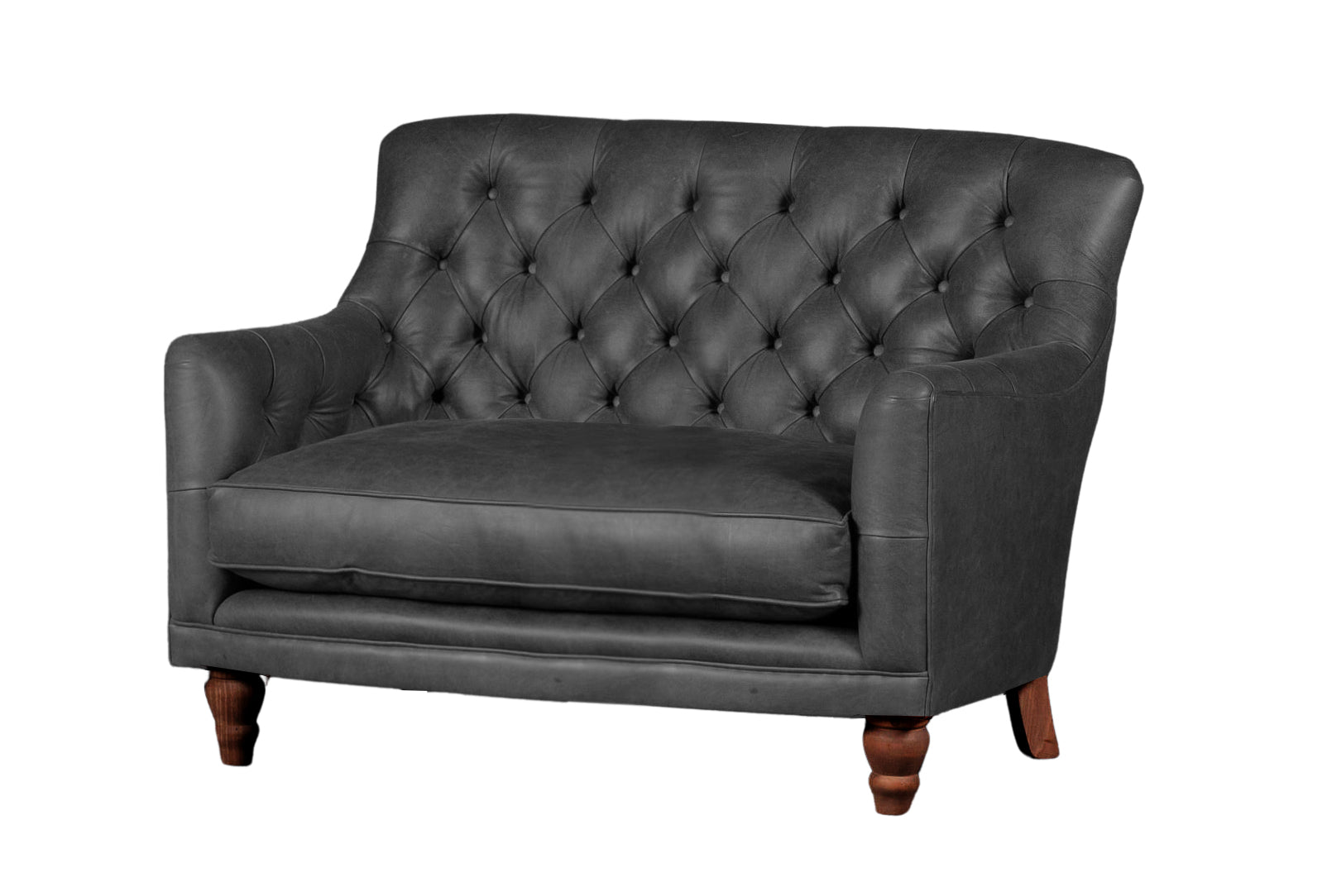 Old Boot Sofas Cubby Love Seat Hobnail Leather Graphite