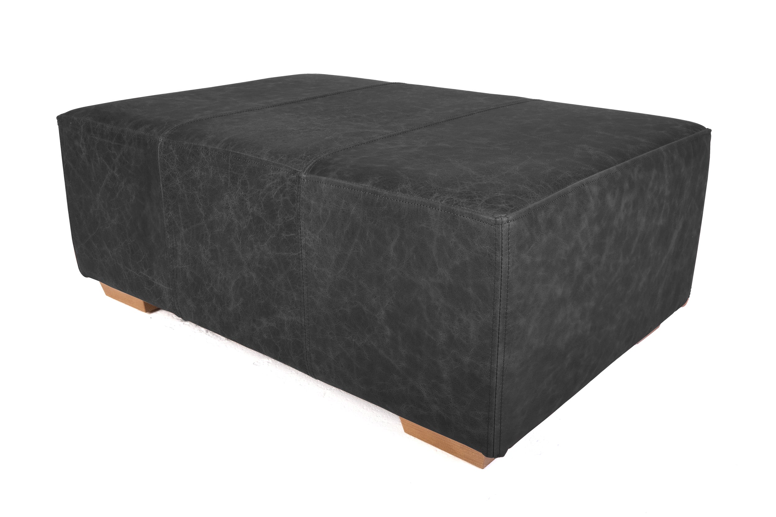 Old Boot Sofas Classic Footstool Footstool Hobnail Leather Graphite