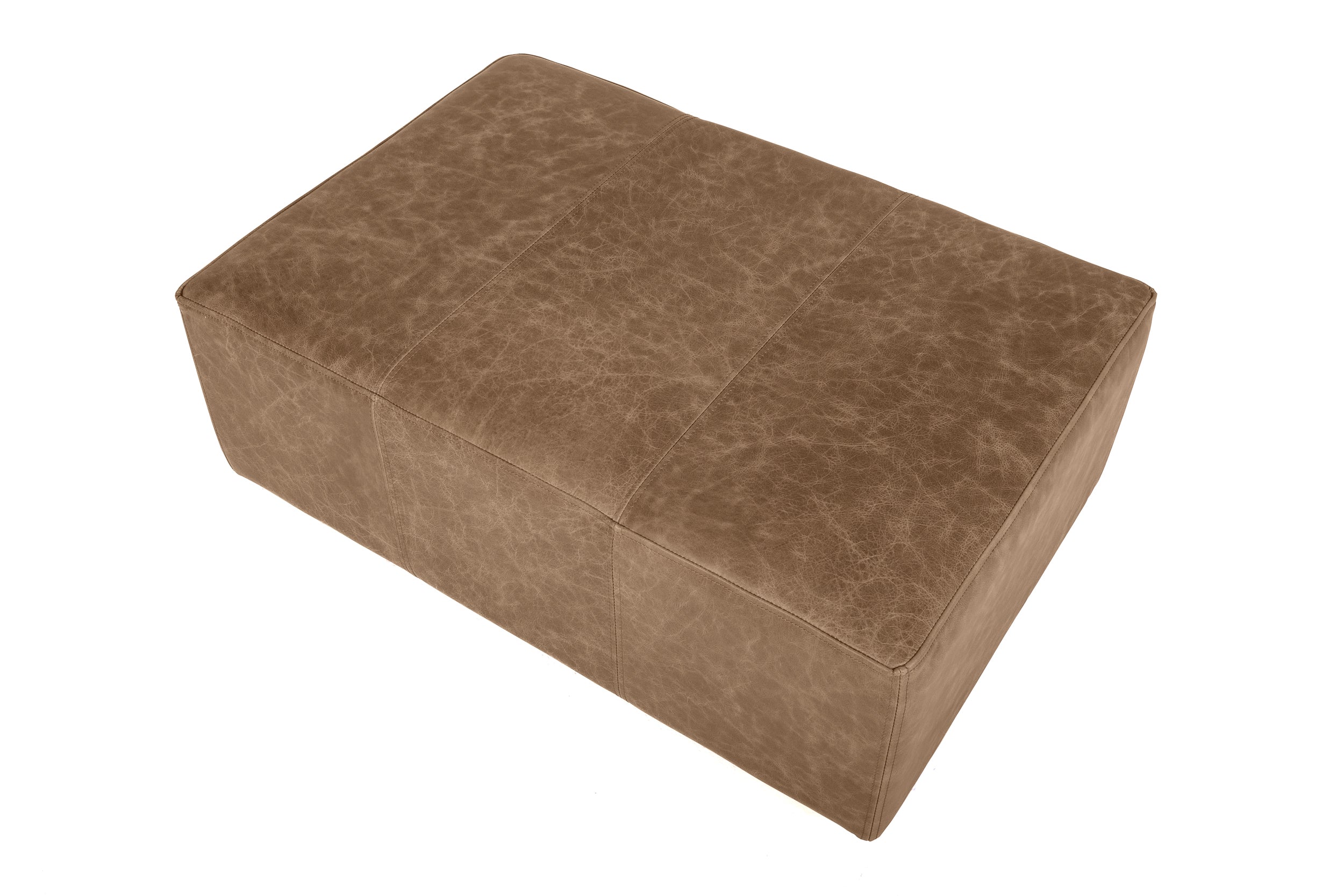 Old Boot Sofas Classic Footstool 90 X 60 X 45Cm Footstool in Vintage Leather Tan