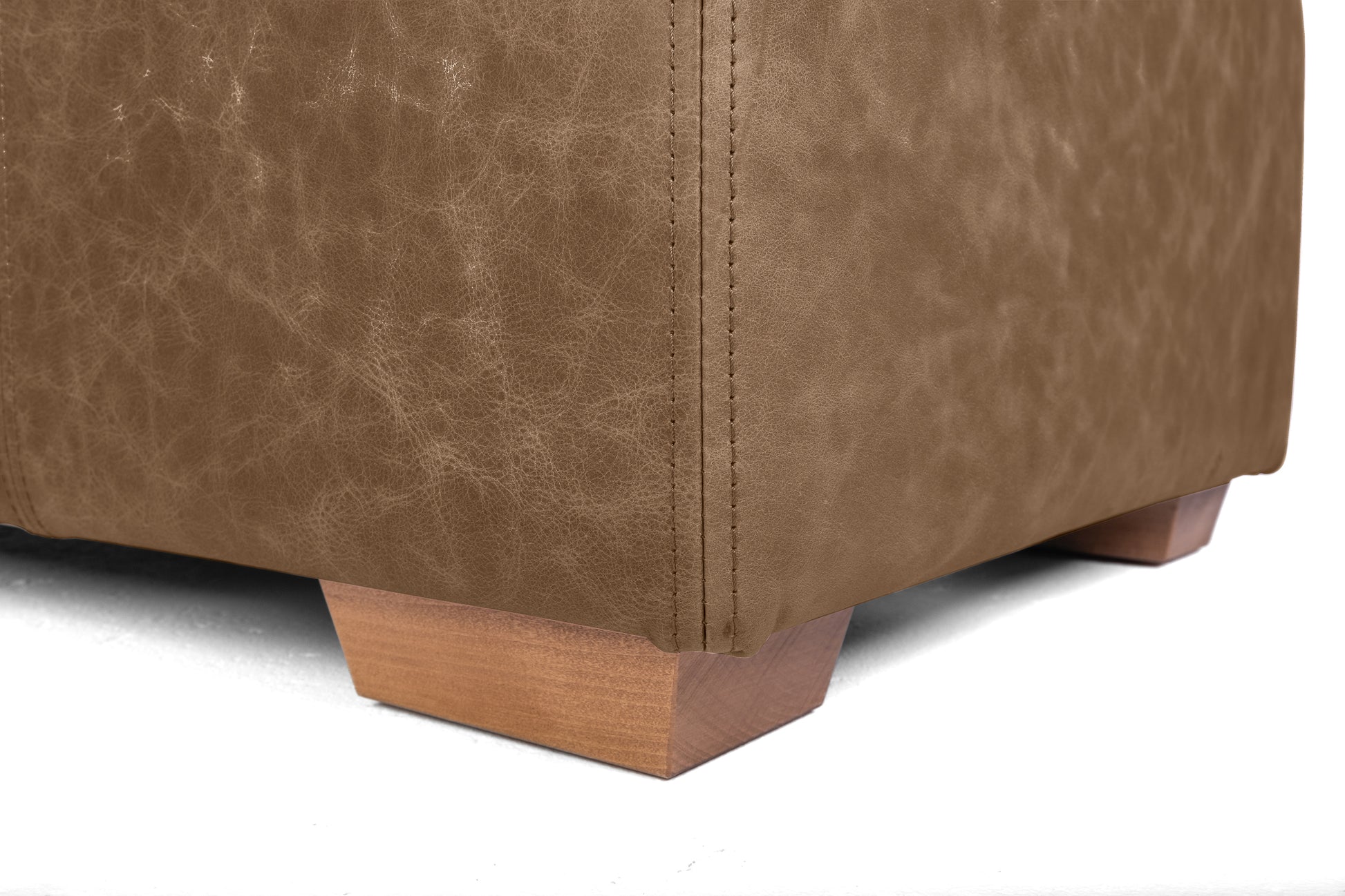 Old Boot Sofas Classic Footstool 90 X 60 X 45Cm Footstool in Vintage Leather Tan
