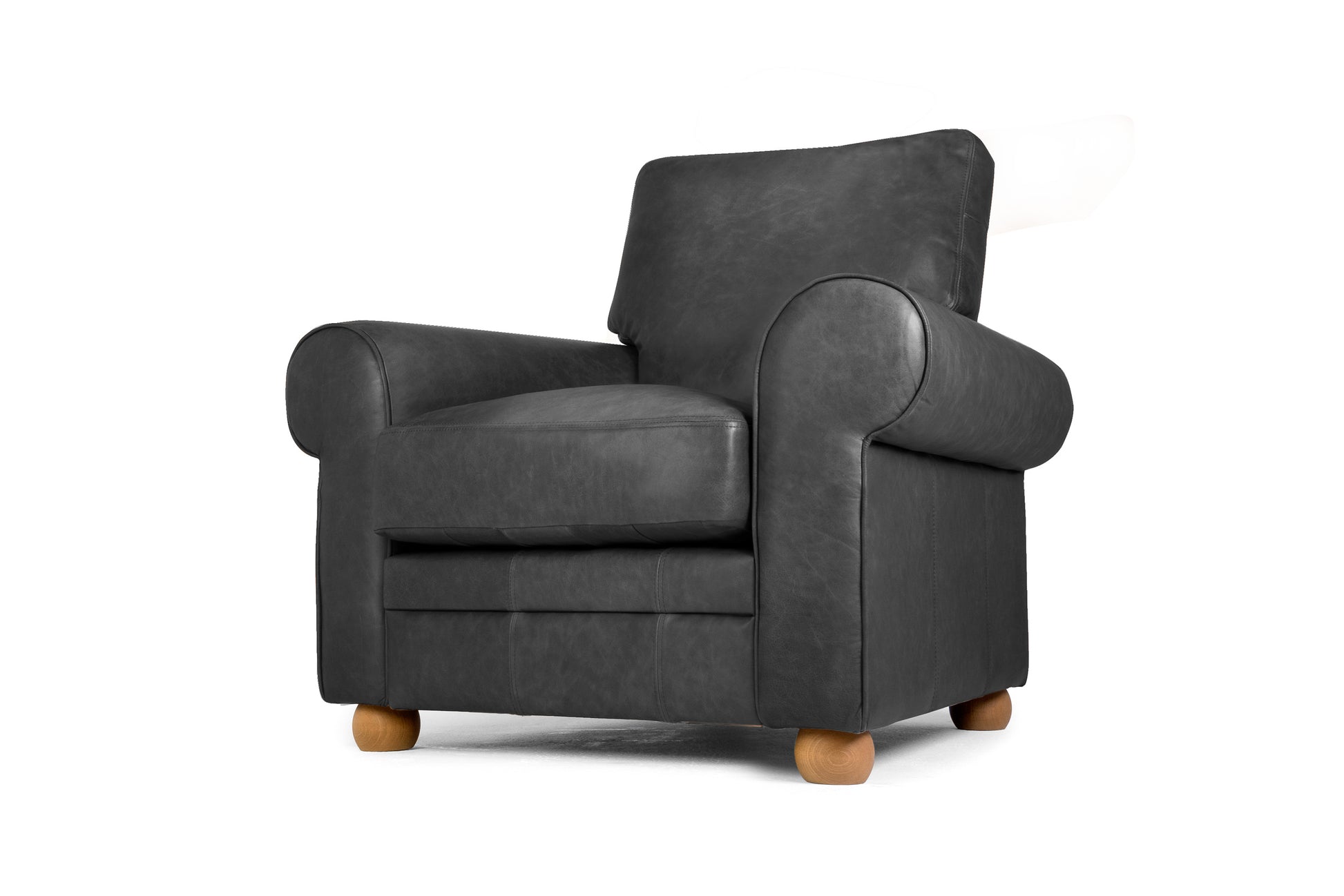 Old Boot Sofas Dixie Armchair Hobnail Leather Graphite