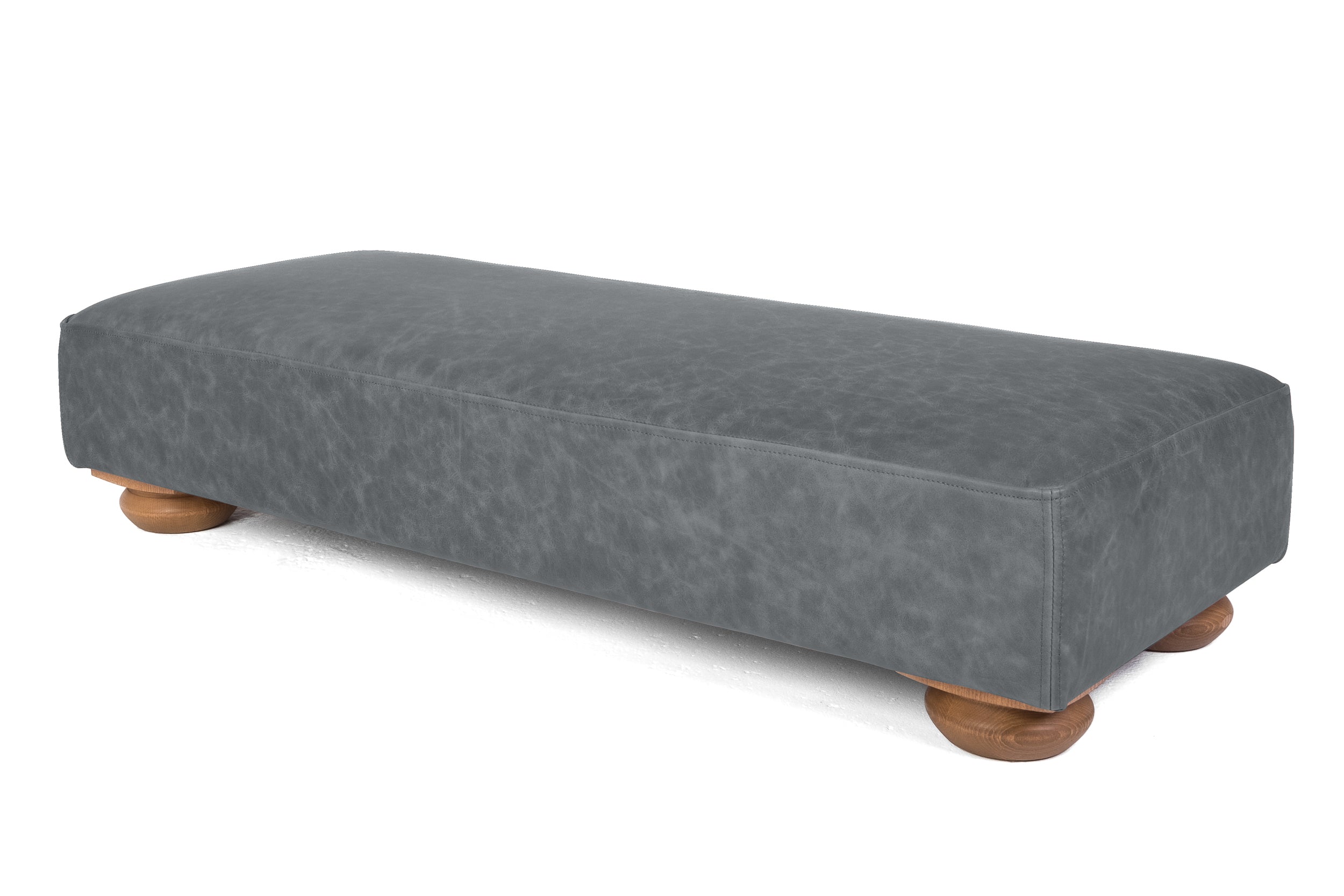 Old Boot Sofas Grandad Footstool Vintage Leather Grey