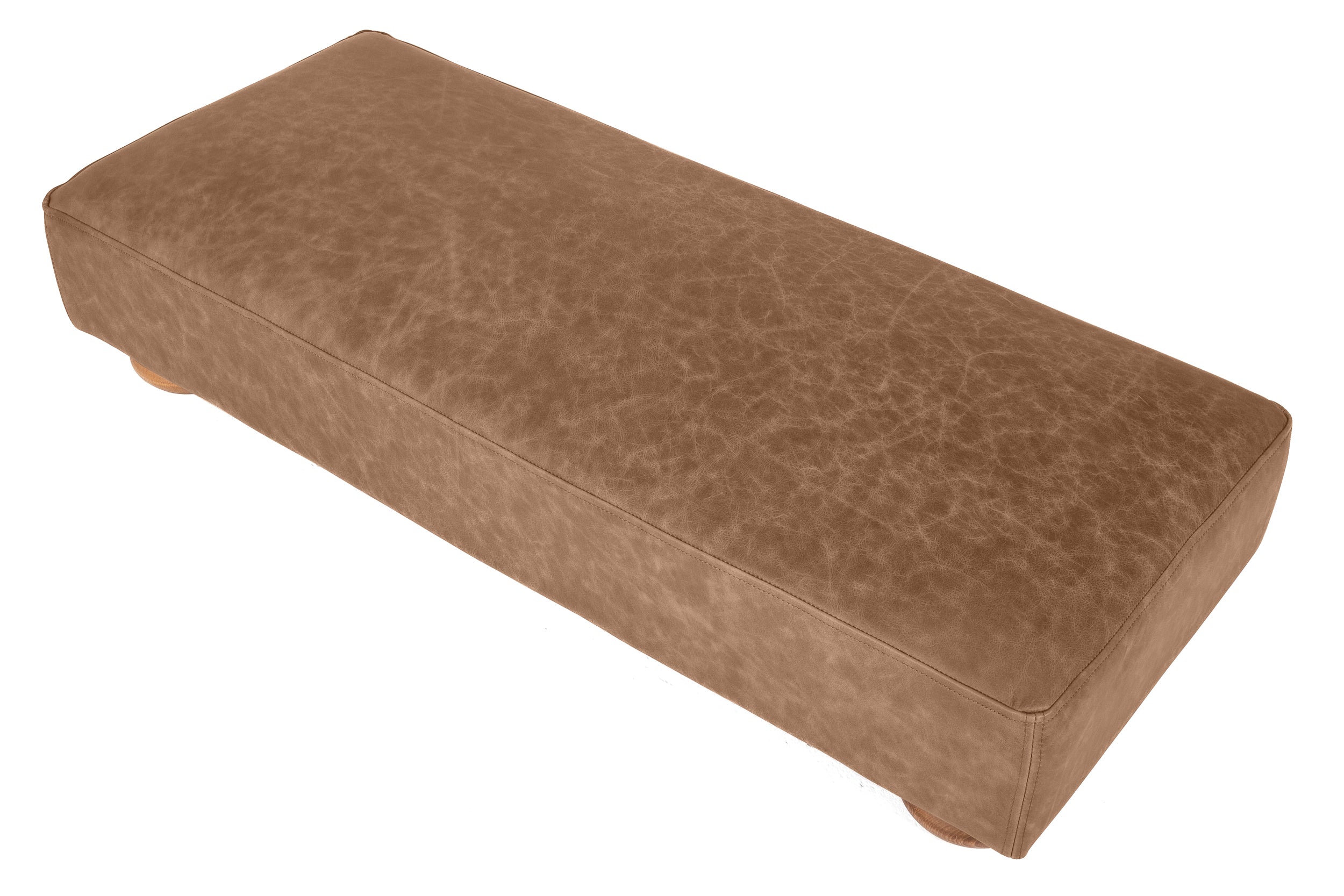 Old Boot Sofas Grandad Grand Footstool in Vintage Leather Tan