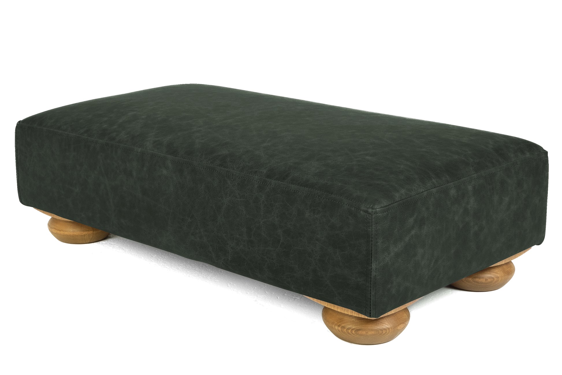 Old Boot Sofas Grandad Footstool Vintage Leather Black