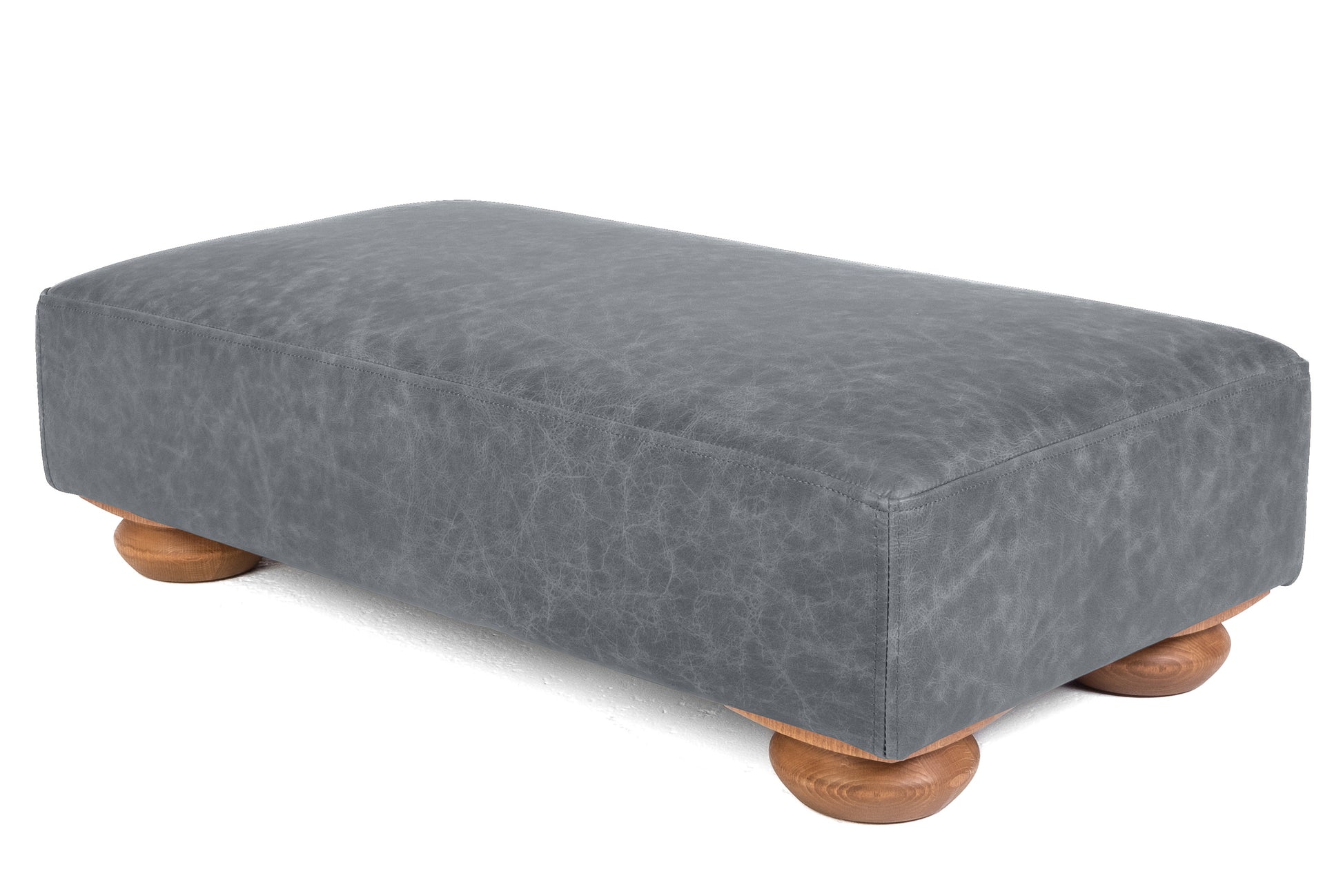 Old Boot Sofas Grandad Footstool Vintage Leather Grey