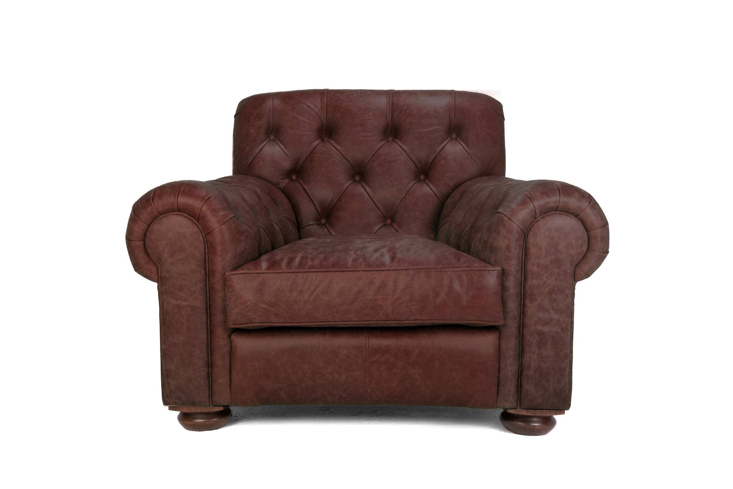 Old Boot Sofas Gaffer Armchair Hobnail Leather Conker