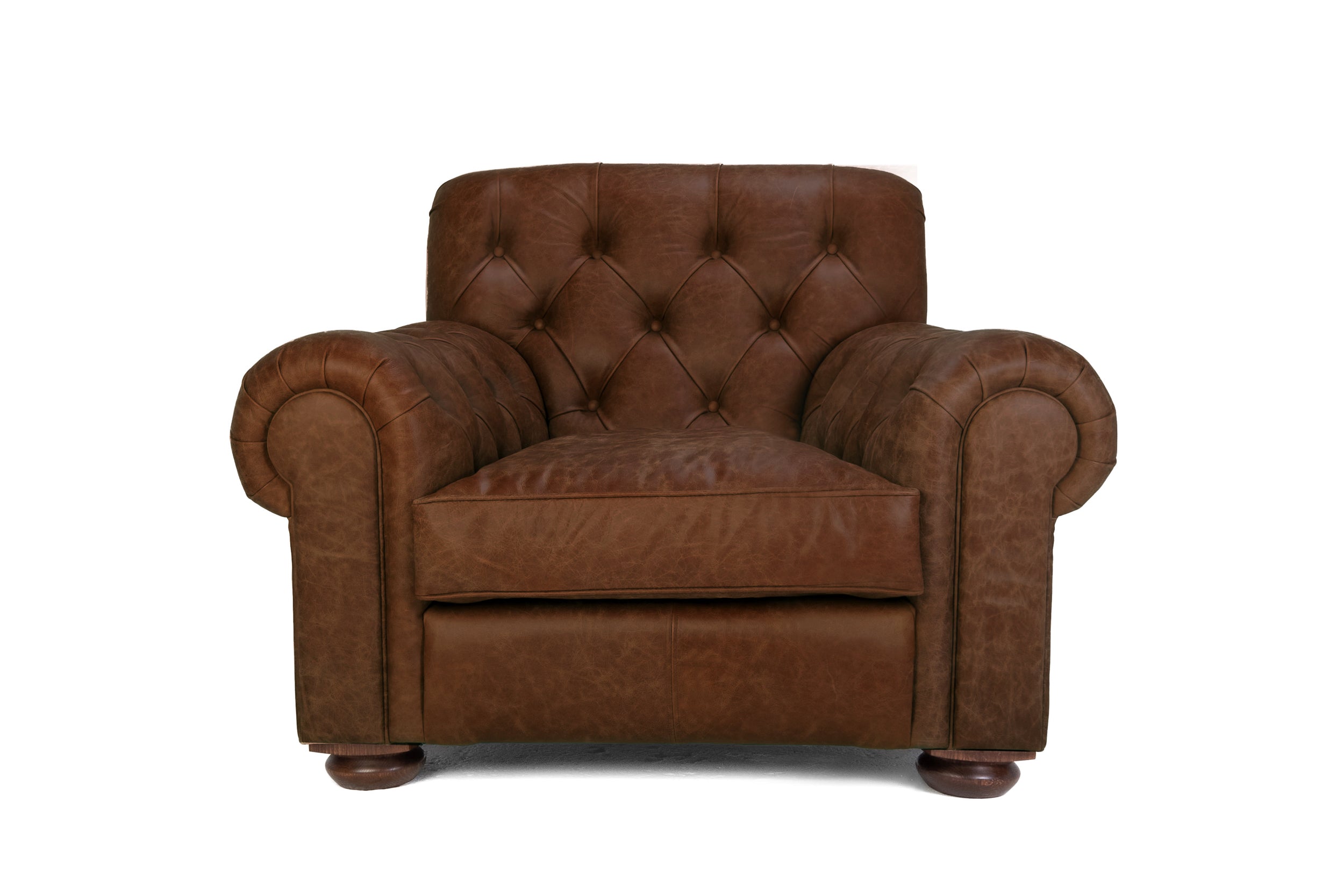 Old Boot Sofas Gaffer Armchair Hobnail Leather Mocca