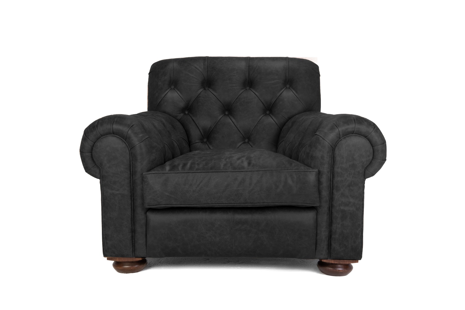 Old Boot Sofas Gaffer Armchair Hobnail Leather Graphite