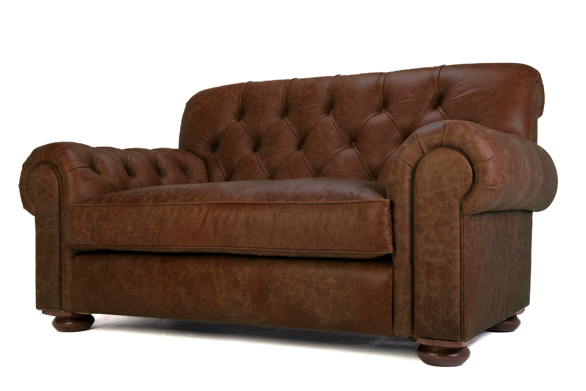 Old Boot Sofas Gaffer Love Seat Hobnail Leather Mocca