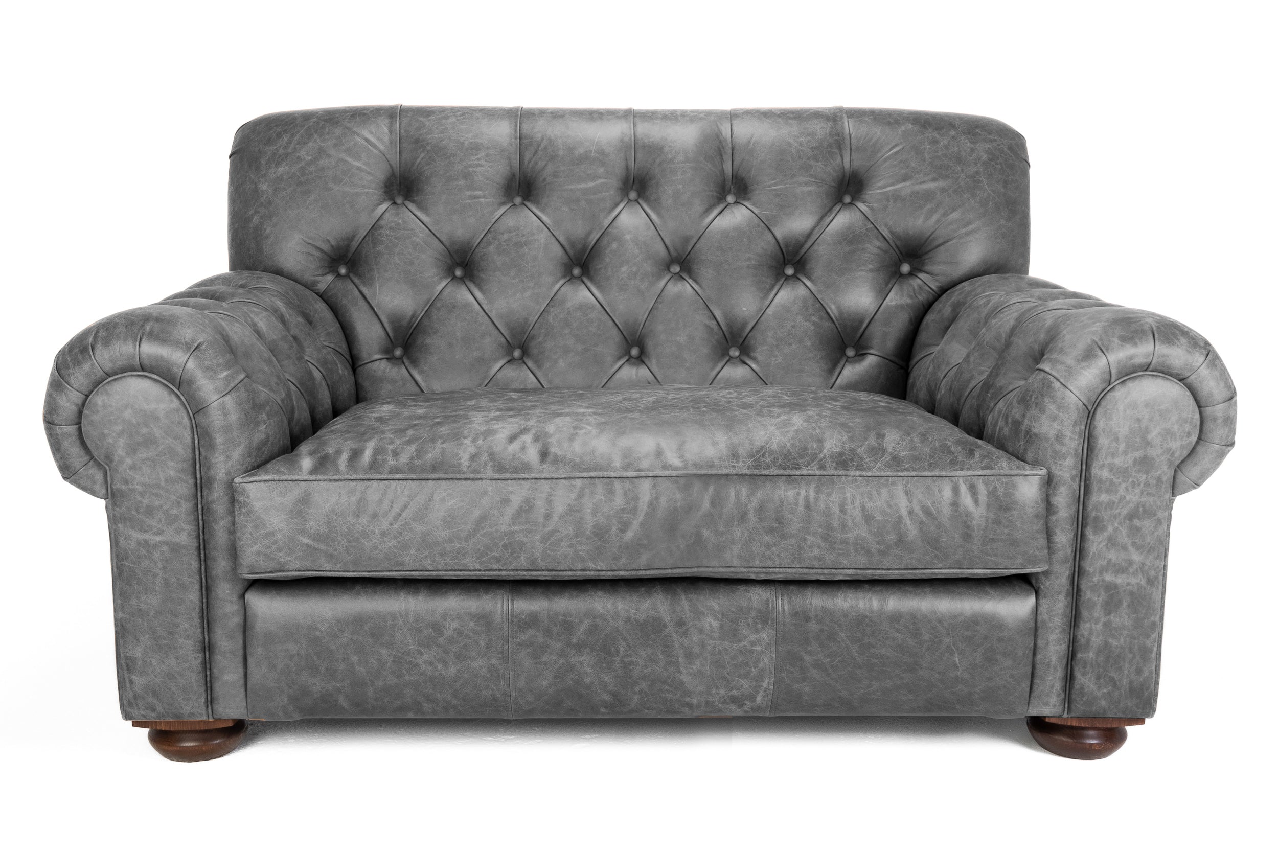 Old Boot Sofas Gaffer Love Seat Vintage Leather Grey
