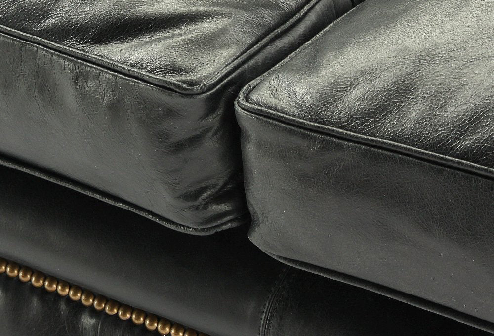 Old Boot Sofas Graduate 2 Seater Sofa in Vintage Leather Black