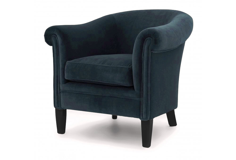 Old Boot Sofas Hoots Armchair Aged Velvet Indigo