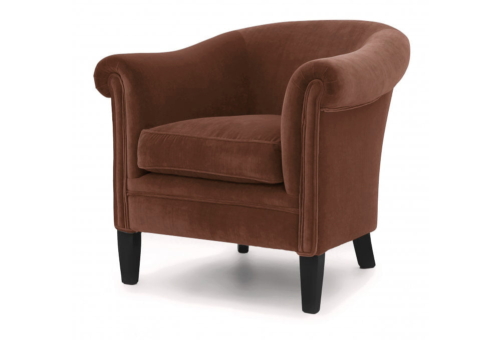 Old Boot Sofas Hoots Armchair Aged Velvet Rust