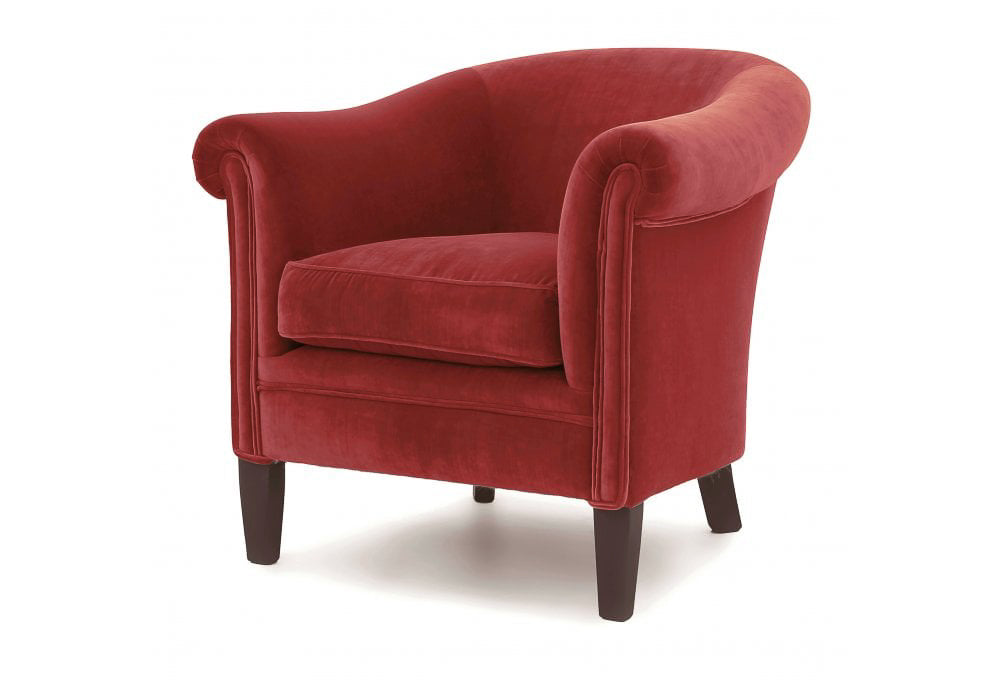 Old Boot Sofas Hoots Armchair Vintage Velvet Scarlet