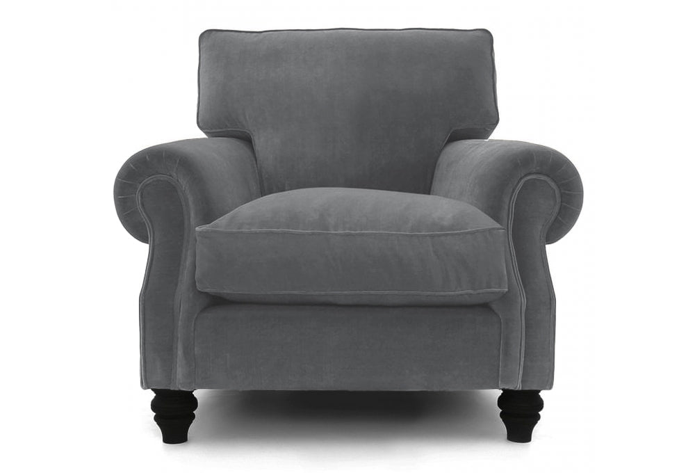 Old Boot Sofas Hepburn Armchair Aged Velvet Ash