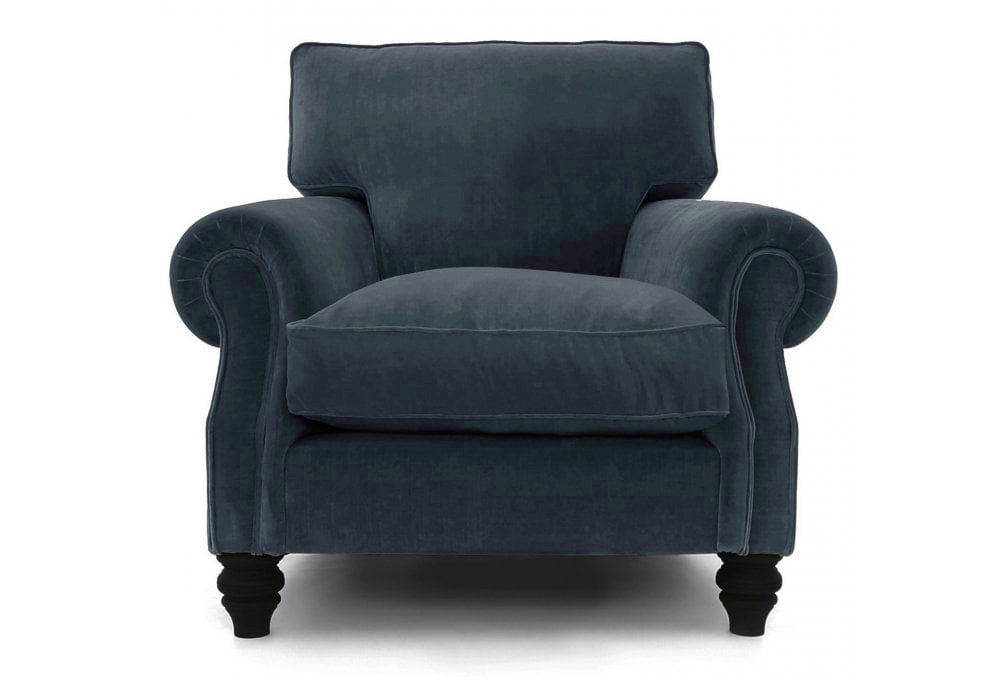 Old Boot Sofas Hepburn Armchair Aged Velvet Denim