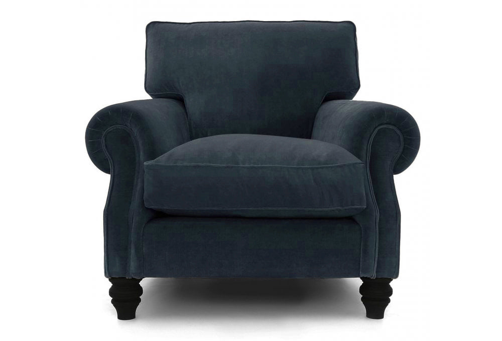 Old Boot Sofas Hepburn Armchair Aged Velvet Indigo