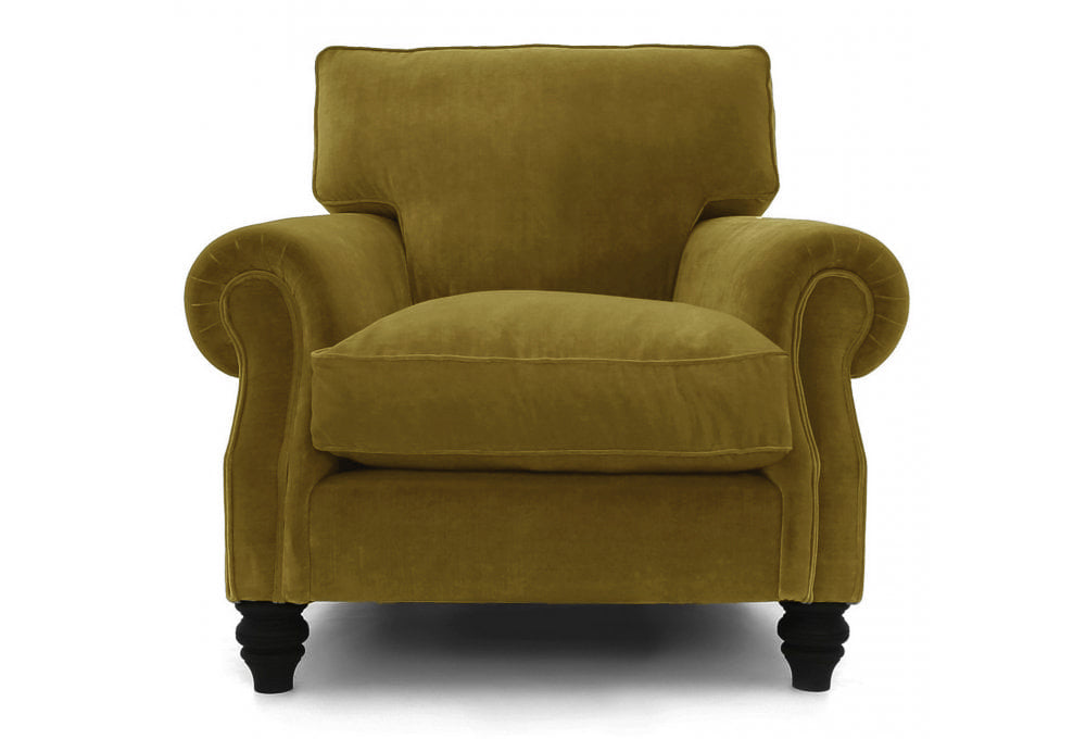 Old Boot Sofas Hepburn Armchair Aged Velvet Ochre