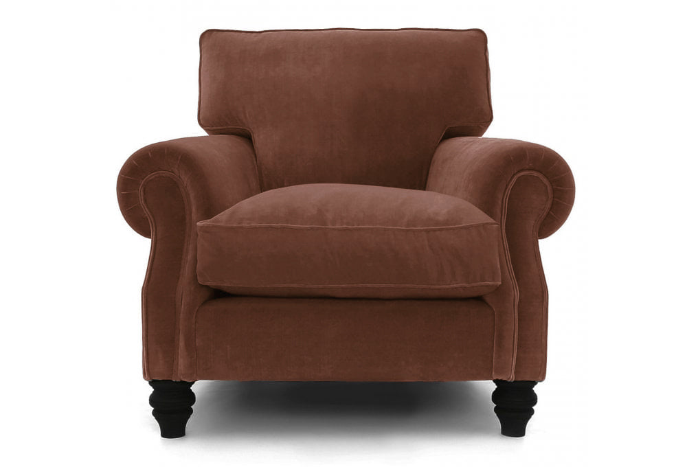 Old Boot Sofas Hepburn Armchair Aged Velvet Rust