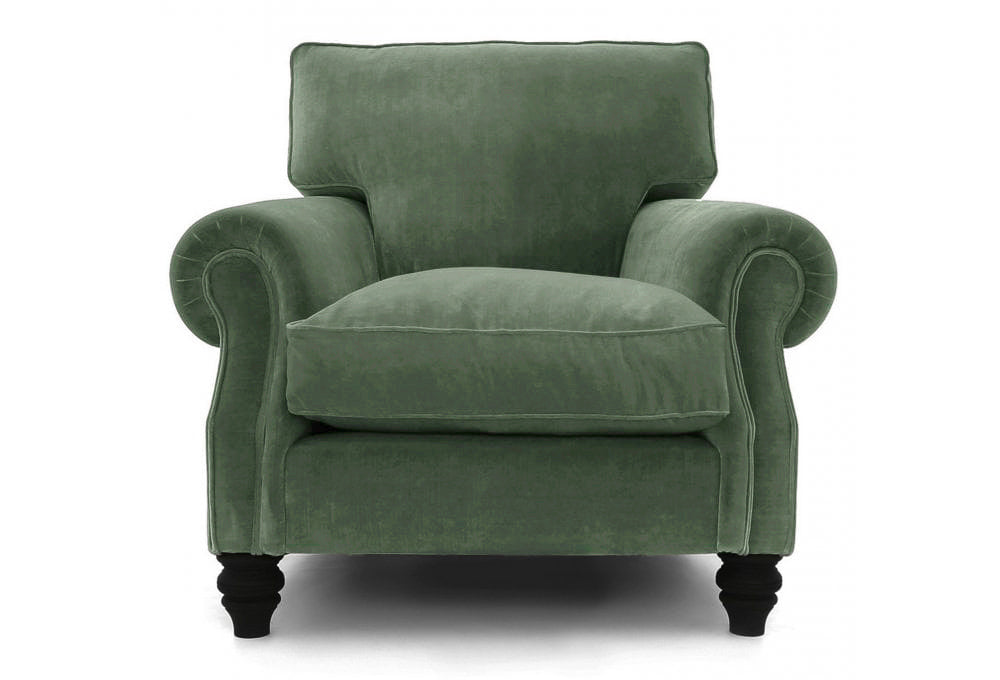 Old Boot Sofas Hepburn Armchair Aged Velvet Seaglass
