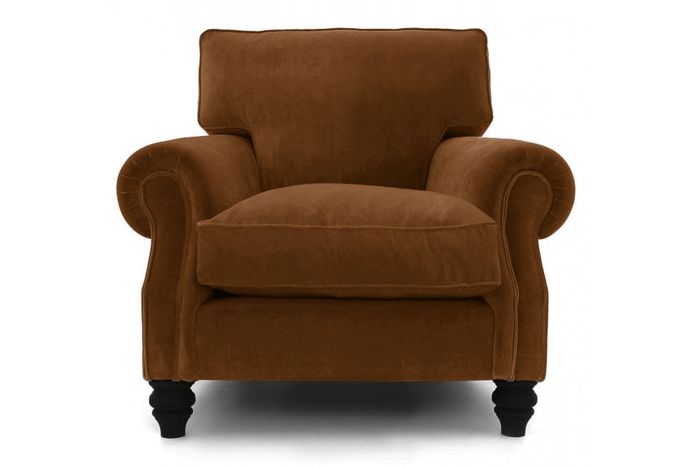 Old Boot Sofas Hepburn Armchair Aged Velvet Turmeric
