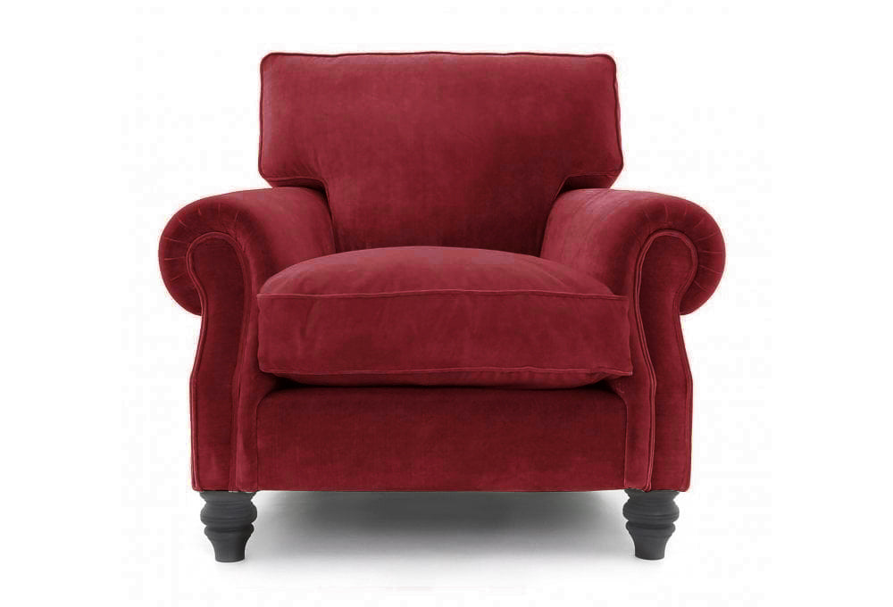 Old Boot Sofas Hepburn Armchair Harmony Velvet Berry