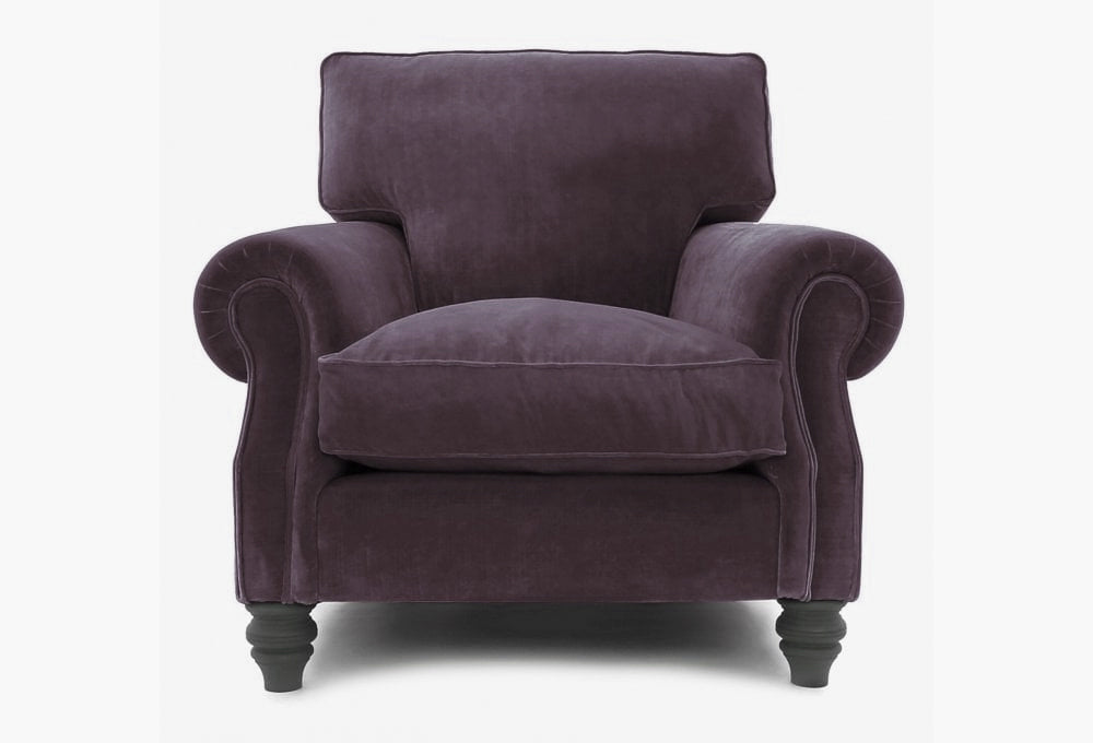 Old Boot Sofas Hepburn Armchair Harmony Velvet Mulberry