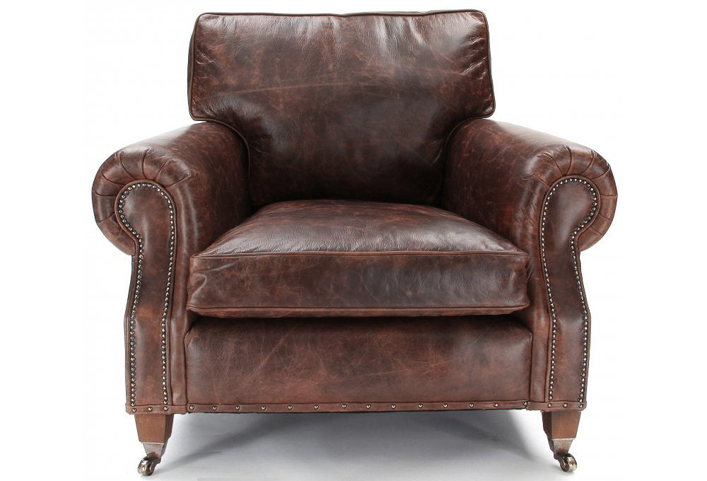Old Boot Sofas Hepburn Armchair in Vintage Leather Brown