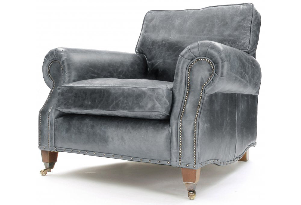 Old Boot Sofas Hepburn Armchair in Vintage Leather Grey