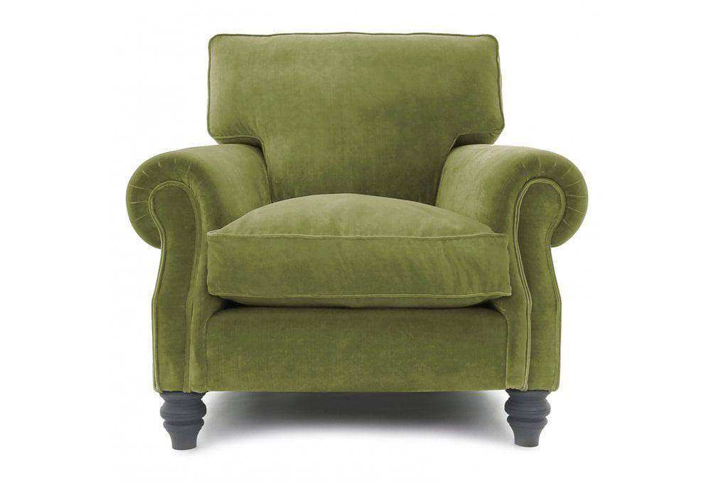 Old Boot Sofas Hepburn Armchair in Vintage Velvet Bracken